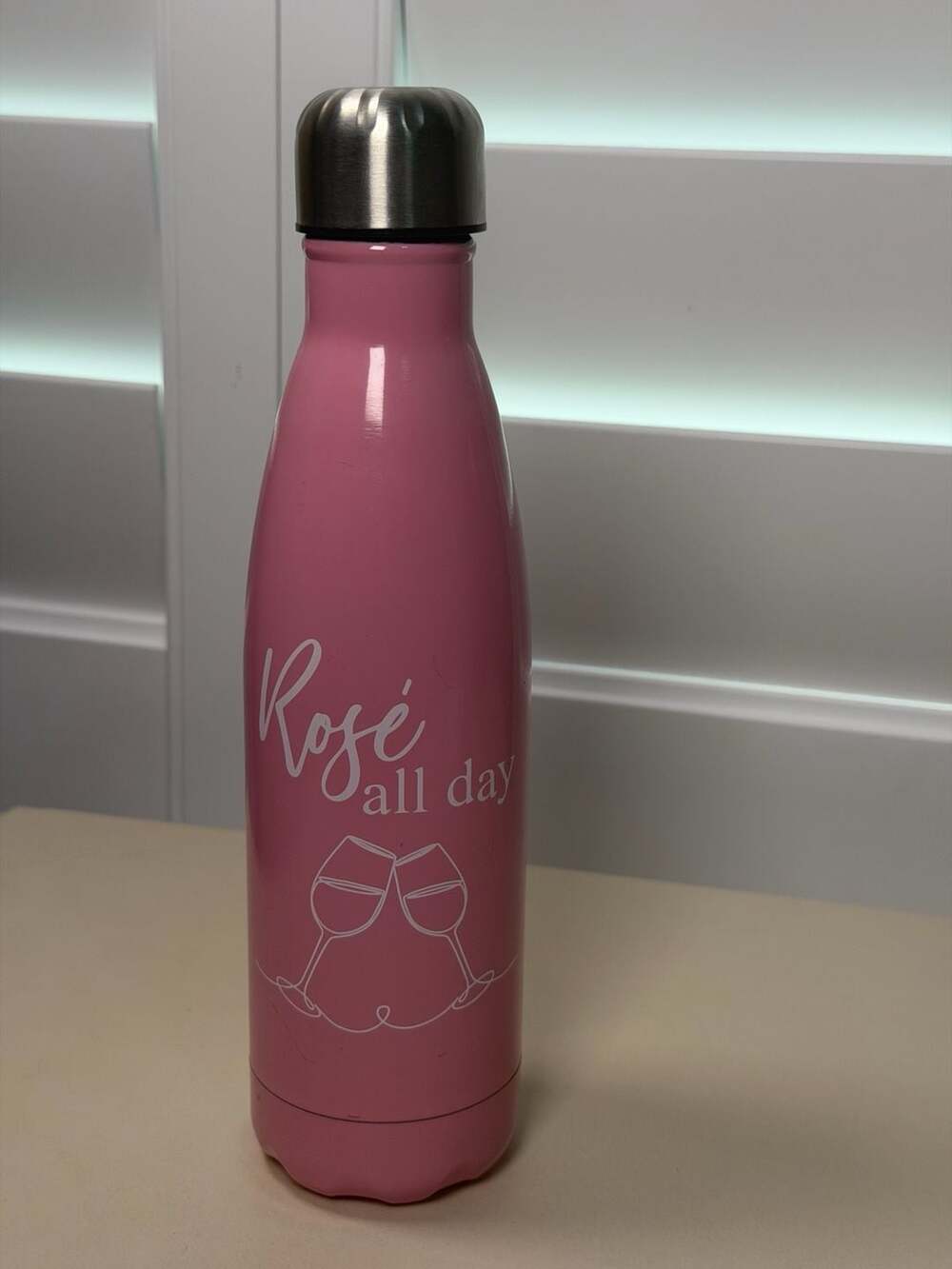 Rosé All Day Pink Insulated Stainless Steel Water Bottle 24oz